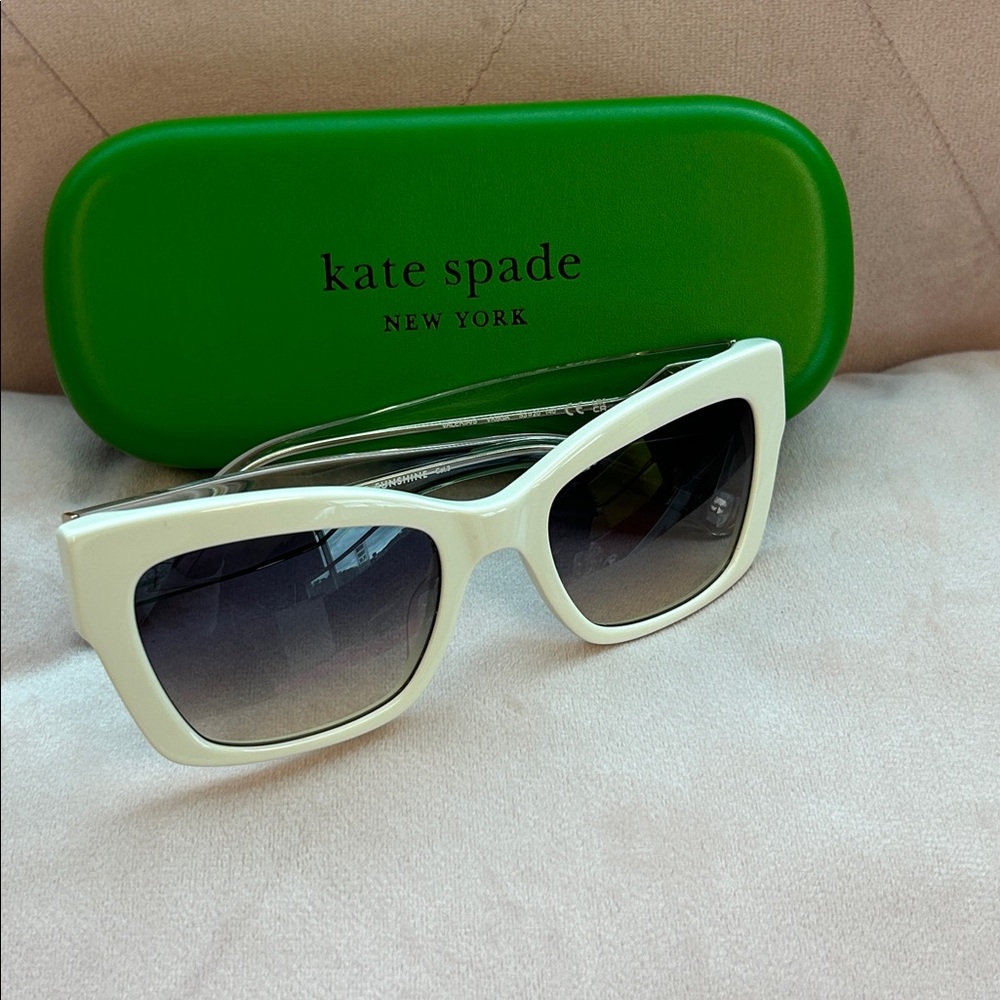 Kate Spade New York Retro Cat-Eye White & Clear Sunglasses